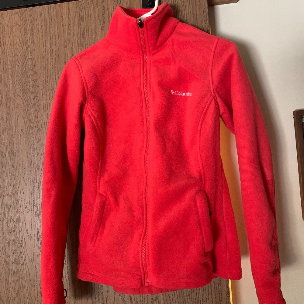 Medium Bold Orange Crossdye Columbia Fleece Zip Up